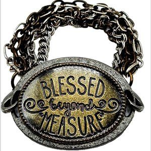 VTG Blessed Beyond Measure Bracelet Metal Multicolor Chains Fashion 7 in. Length